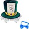 4E's Novelty Mad Hatter Costume Accessory Set for Adults - Green Top Hat with Wig & Blue Bowtie - Alice in Wonderland Tea Party, Halloween, Cosplay, White Rabbit & Fairytale Dress Up